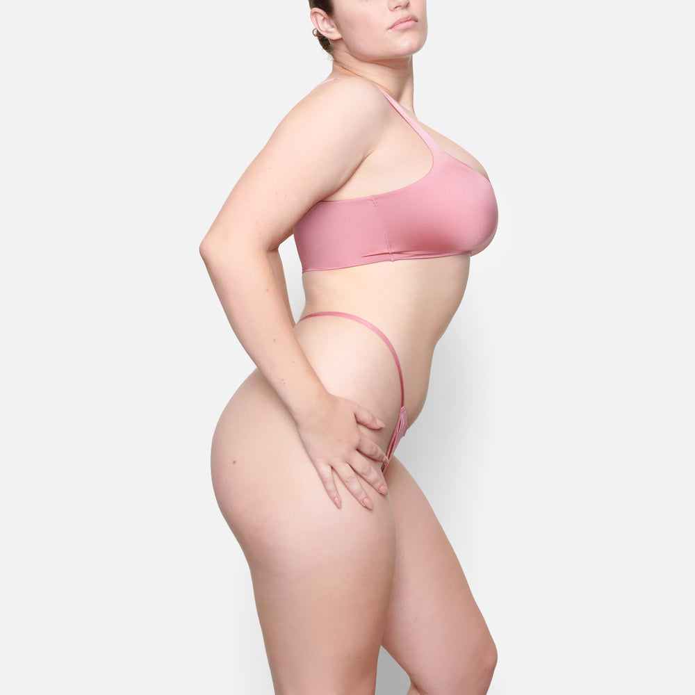 Skims STRETCH SATIN Square Neck Bra Ruzove | PRWT-14356