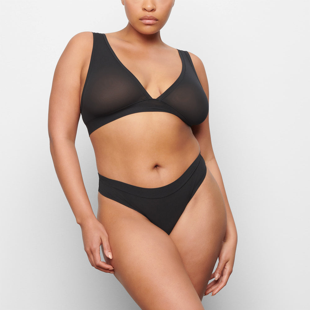 Skims SUMMER MESH DIPPED Thong Čierne | HCOU-95376