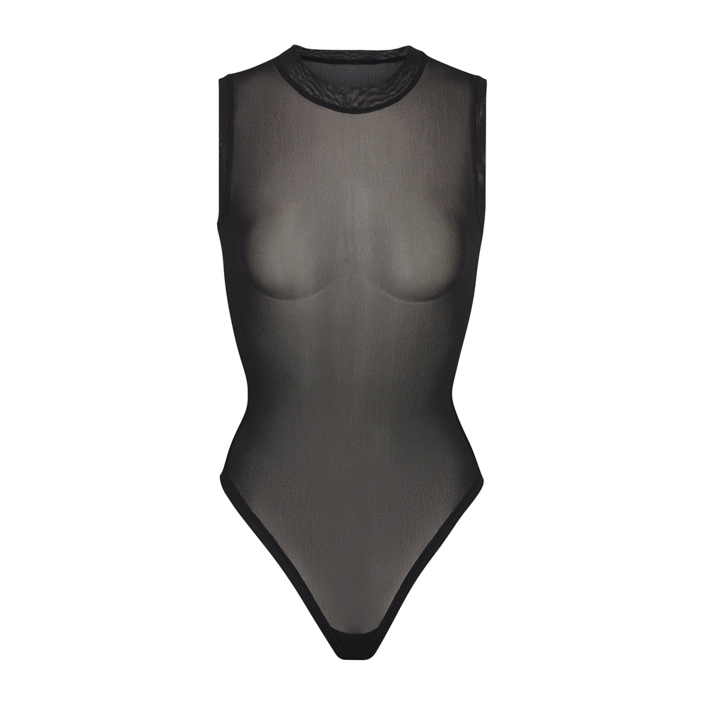 Skims SUMMER MESH Mock Neck Bodysuit Čierne | ENLC-96275