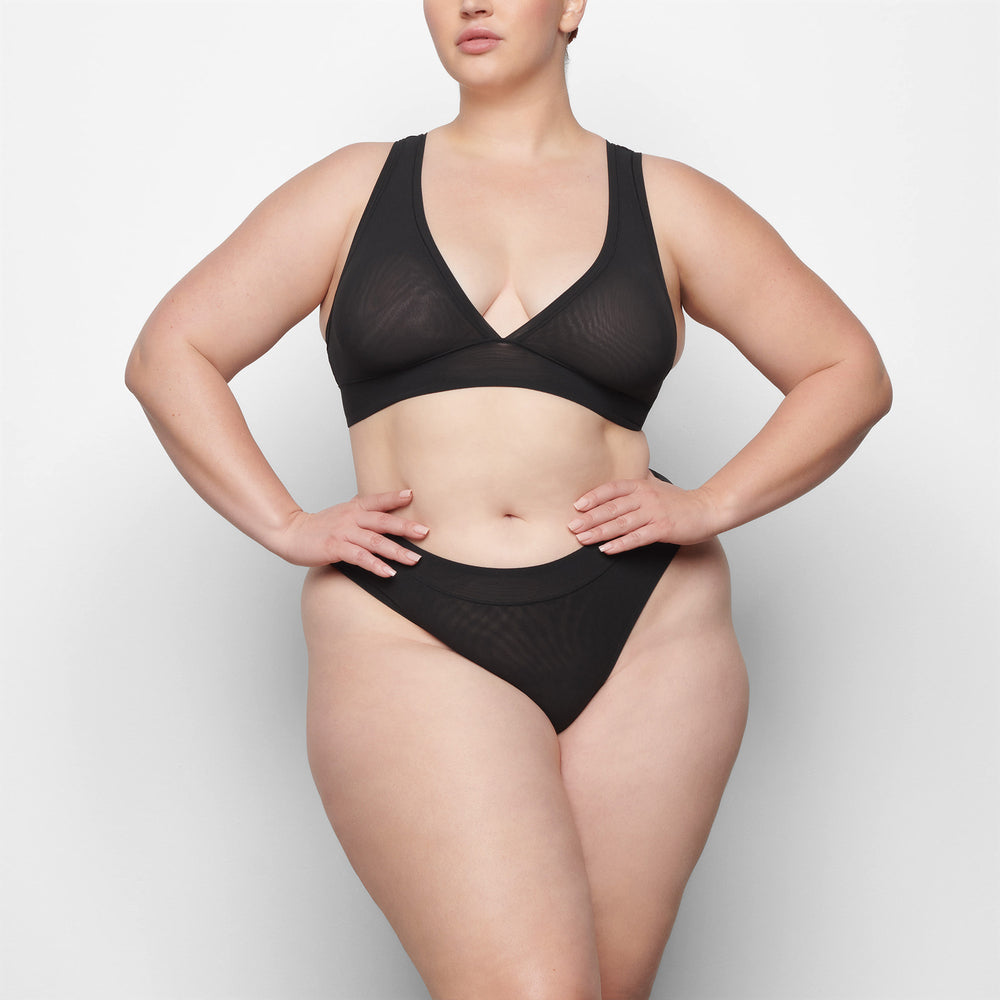 Skims SUMMER MESH PLUNGE Bralette Čierne | GEXN-86259