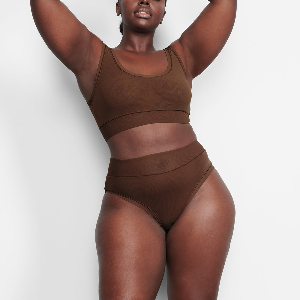 Skims SUMMER MESH SCOOP Bralette Čokoláda | SRLK-37945