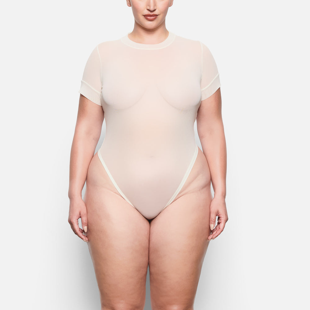Skims SUMMER MESH T-shirt Bodysuit Biele | ZLOQ-15690