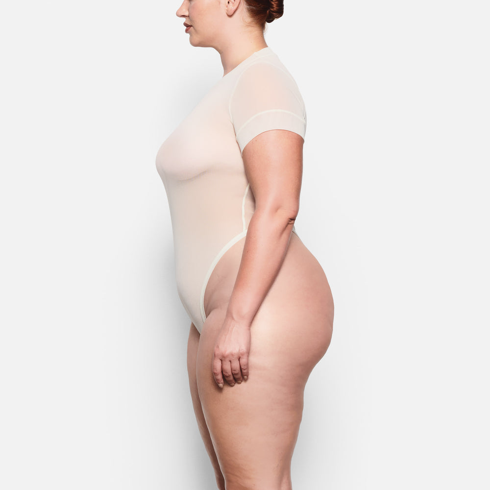 Skims SUMMER MESH T-shirt Bodysuit Biele | ZLOQ-15690