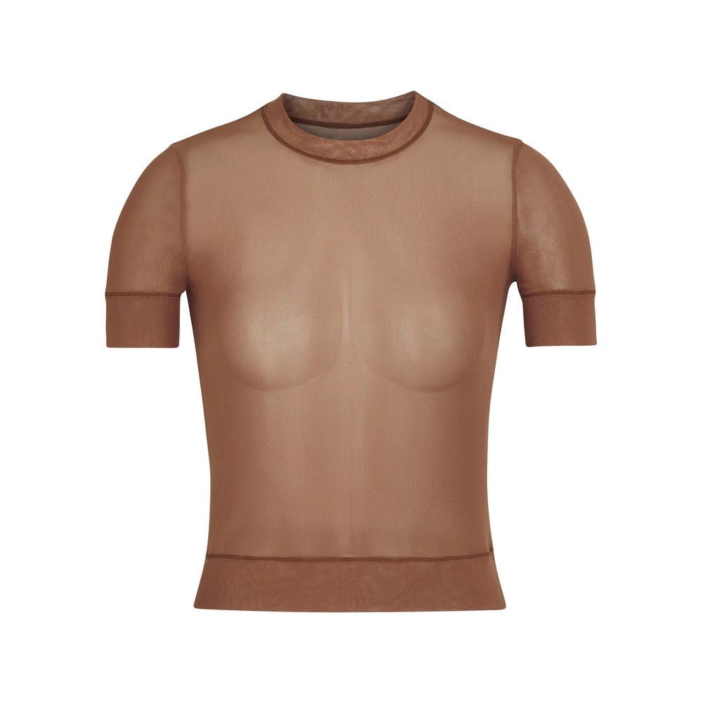 Skims SUMMER MESH T-shirt Hnede | LCUM-26358