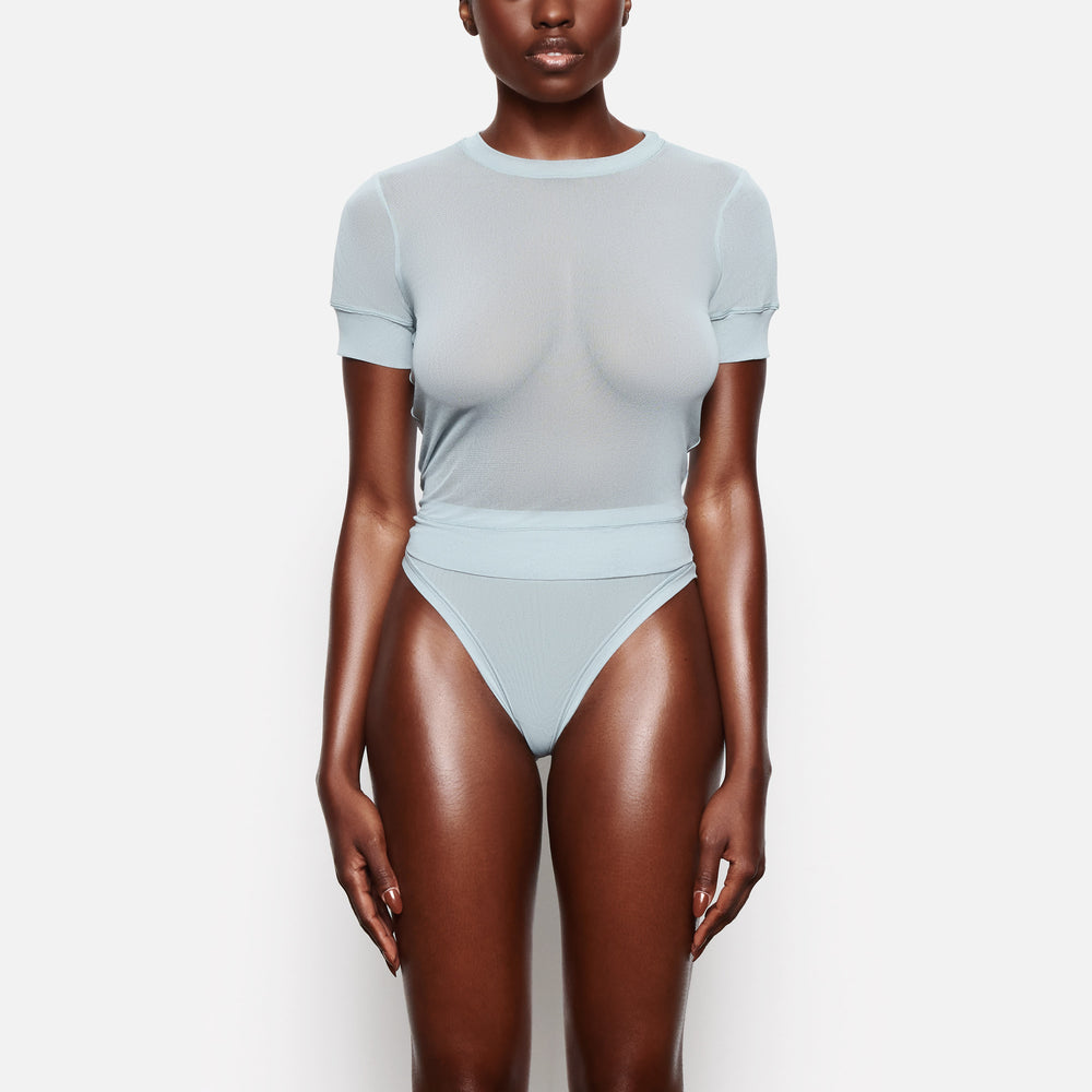 Skims SUMMER MESH T-shirt Modre | QTKW-41736