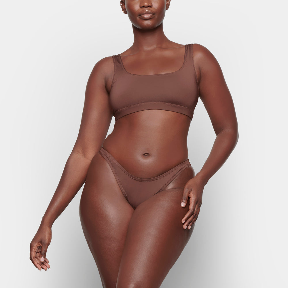 Skims SWIM DIPPED MID WAIST BOTTOMS Two Pieces Čokoláda | FVZD-52908