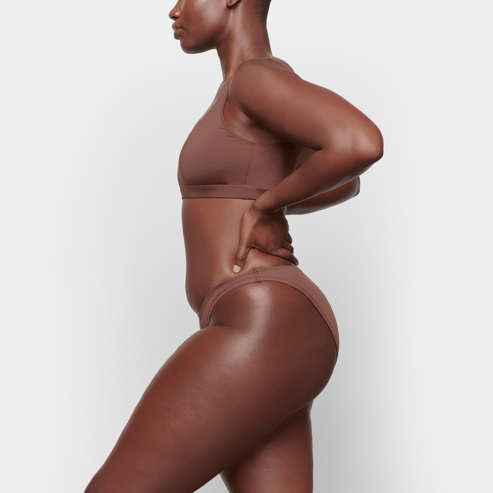 Skims SWIM DIPPED MID WAIST BOTTOMS Two Pieces Čokoláda | FVZD-52908