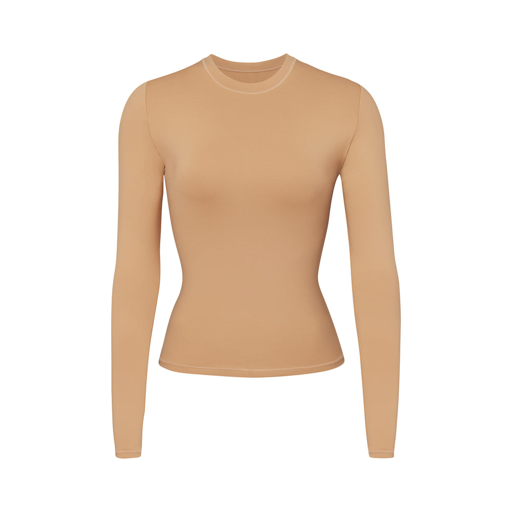 Skims SWIM LONG SLEEVE SHIRT Cover Ups Béžové | DOPE-79086