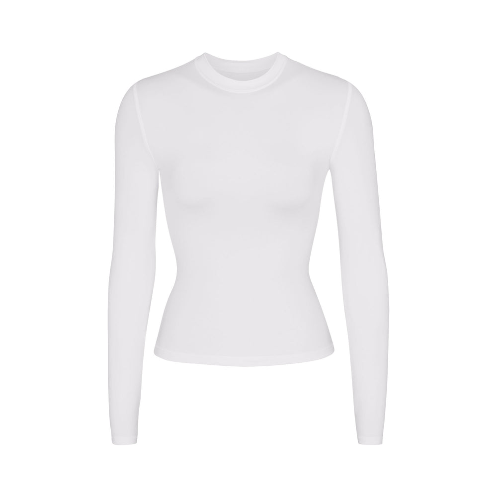 Skims SWIM LONG SLEEVE SHIRT Cover Ups Biele | ONTB-65248