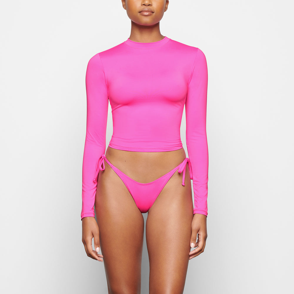 Skims SWIM LONG SLEEVE SHIRT Cover Ups Ruzove | AWNY-18950