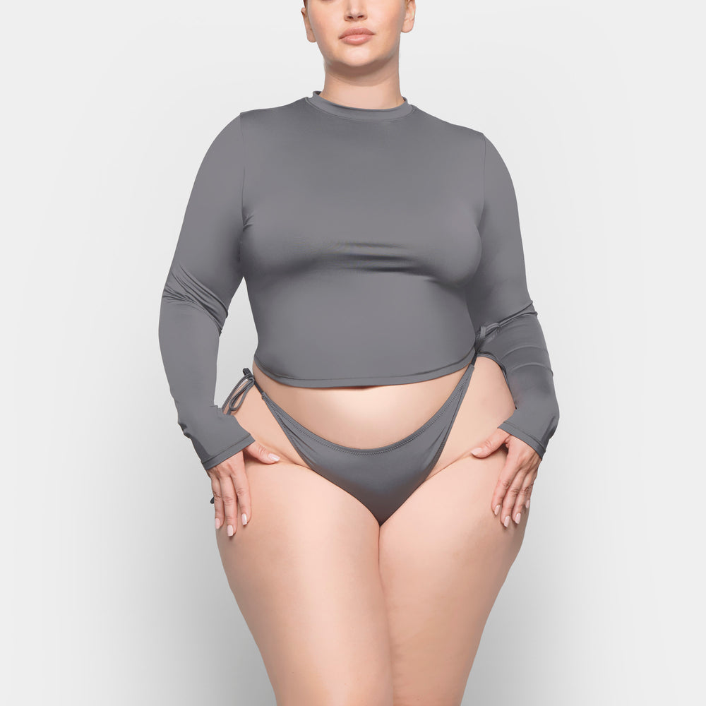 Skims SWIM LONG SLEEVE SHIRT Cover Ups Tmavo Siva | CGSM-56217
