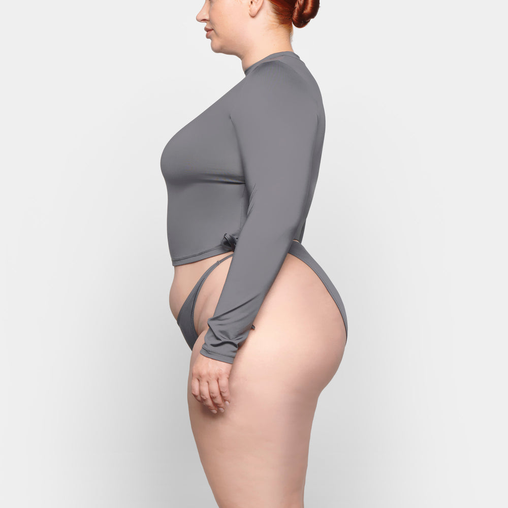 Skims SWIM LONG SLEEVE SHIRT Cover Ups Tmavo Siva | CGSM-56217