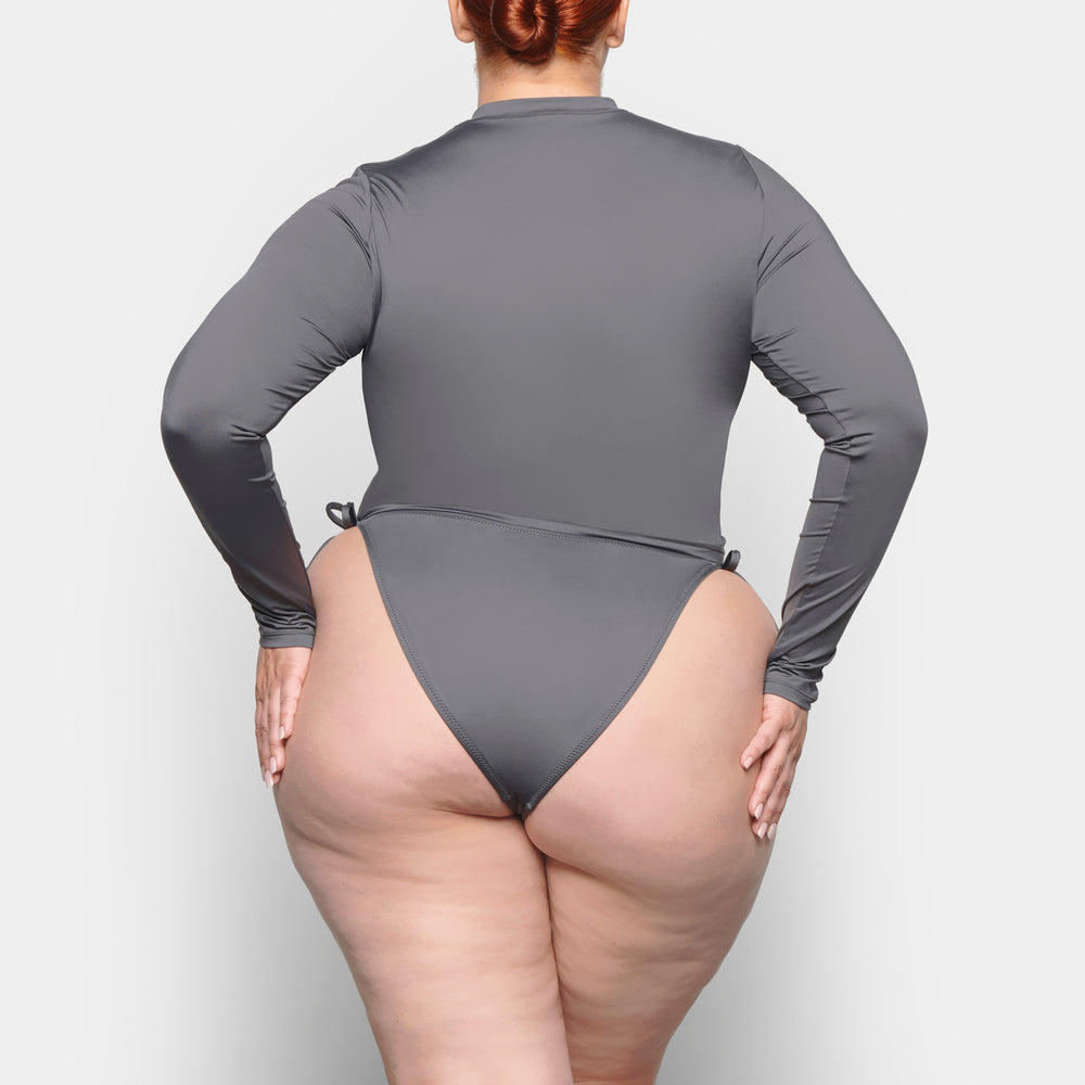 Skims SWIM LONG SLEEVE SHIRT Cover Ups Tmavo Siva | CGSM-56217