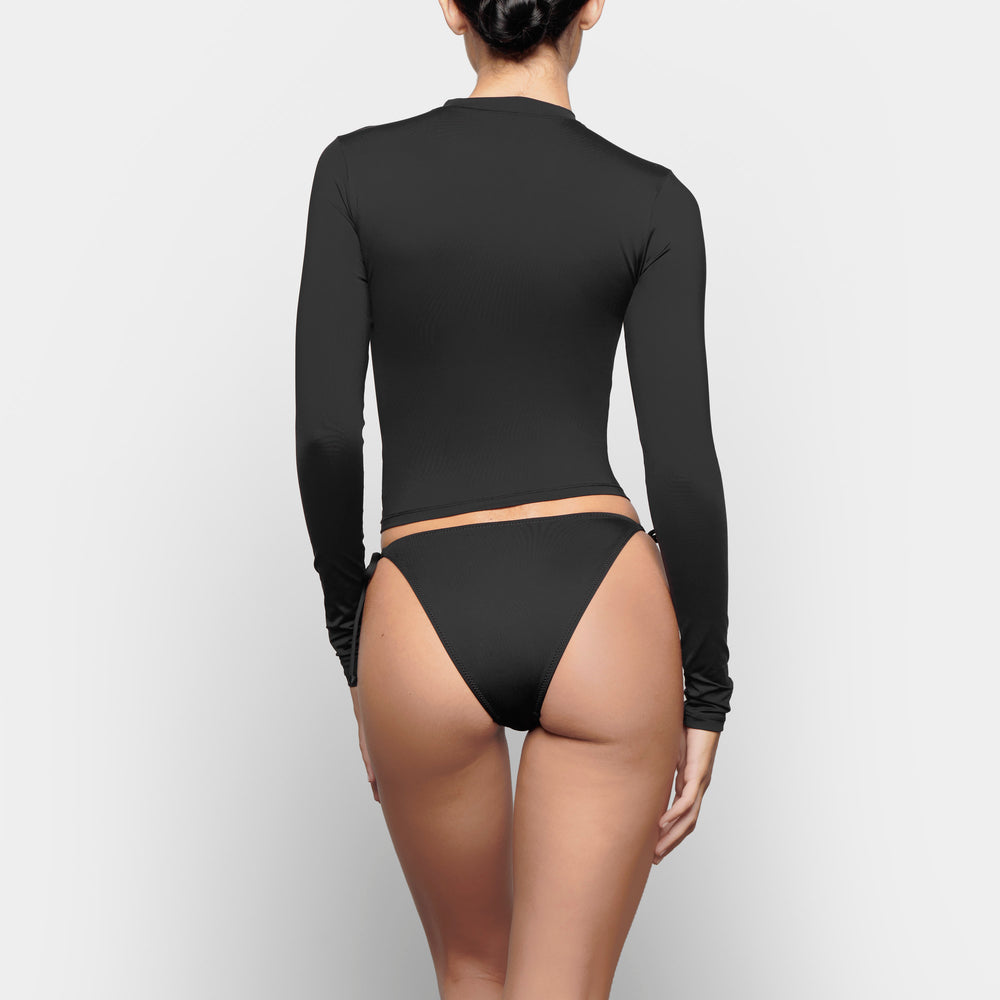 Skims SWIM LONG SLEEVE SHIRT Cover Ups Čierne | OWDG-21587