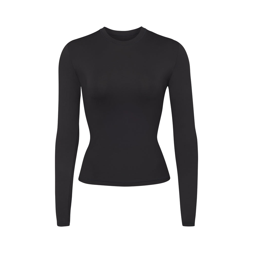 Skims SWIM LONG SLEEVE SHIRT Cover Ups Čierne | OWDG-21587