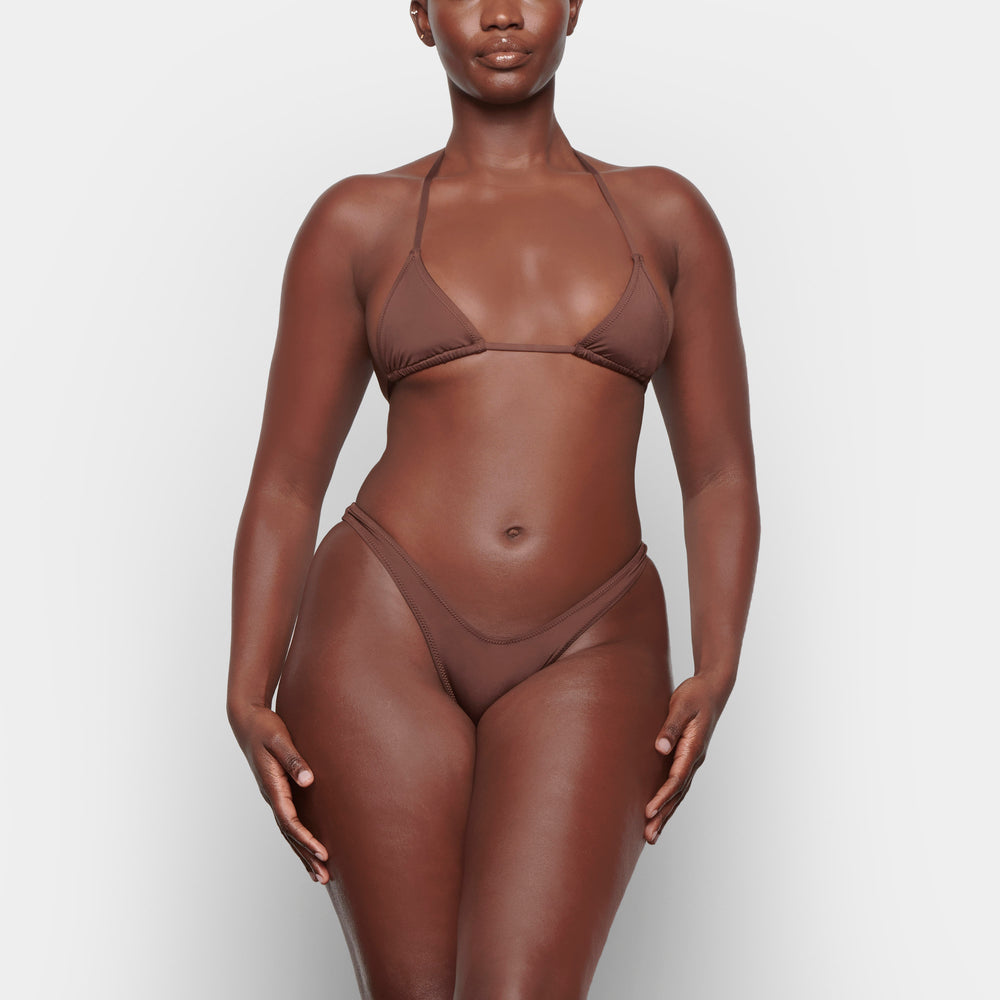 Skims SWIM MICRO TRIANGLE TOP Two Pieces Čokoláda | XCJH-15409