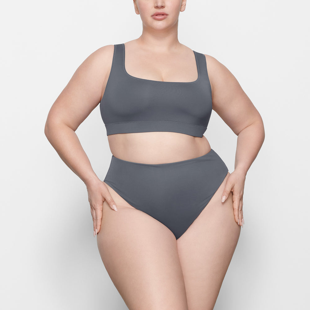 Skims SWIM MID WAIST BOTTOMS Two Pieces Tmavo Siva | EXCB-74958
