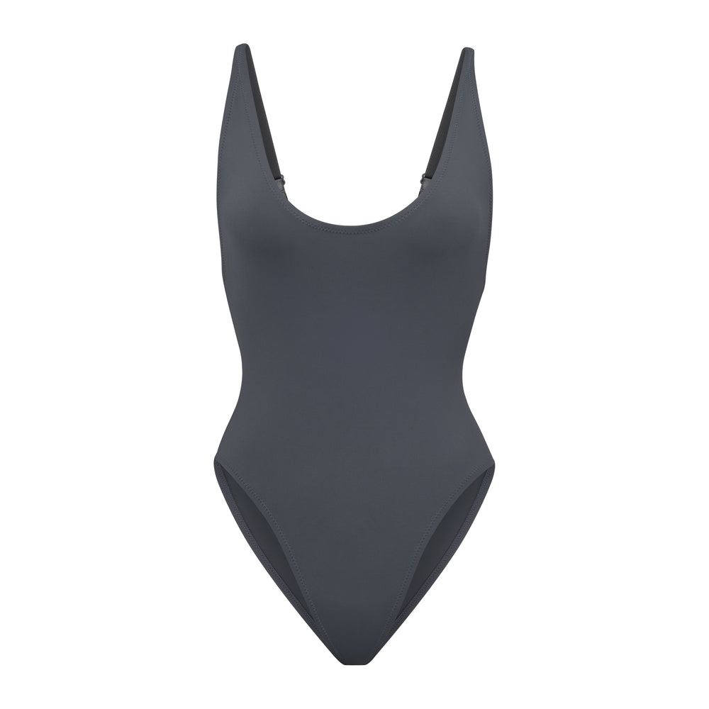 Skims SWIM SCOOP NECK One Piece Tmavo Siva | VEDS-67954