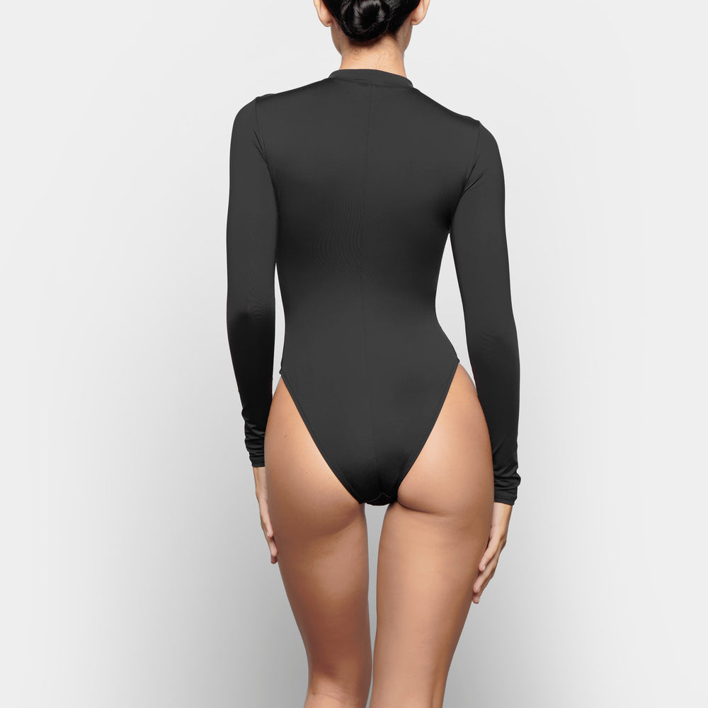 Skims SWIM ZIP FRONT LONG SLEEVE One Piece Čierne | GYAJ-72468