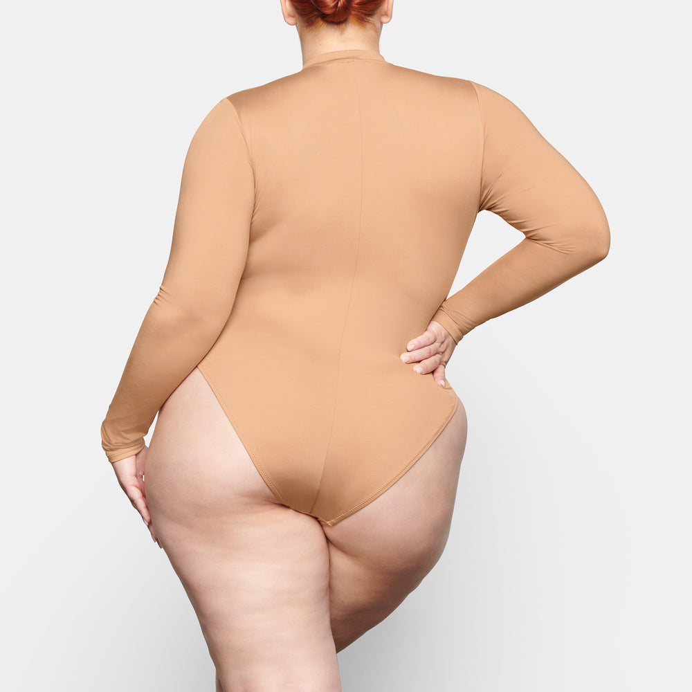 Skims SWIM ZIP FRONT LONG SLEEVE One Piece Béžové | ISUZ-01639