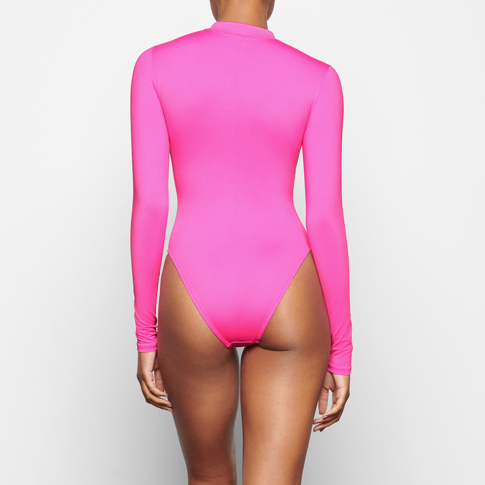 Skims SWIM ZIP FRONT LONG SLEEVE One Piece Ruzove | RUOK-97083