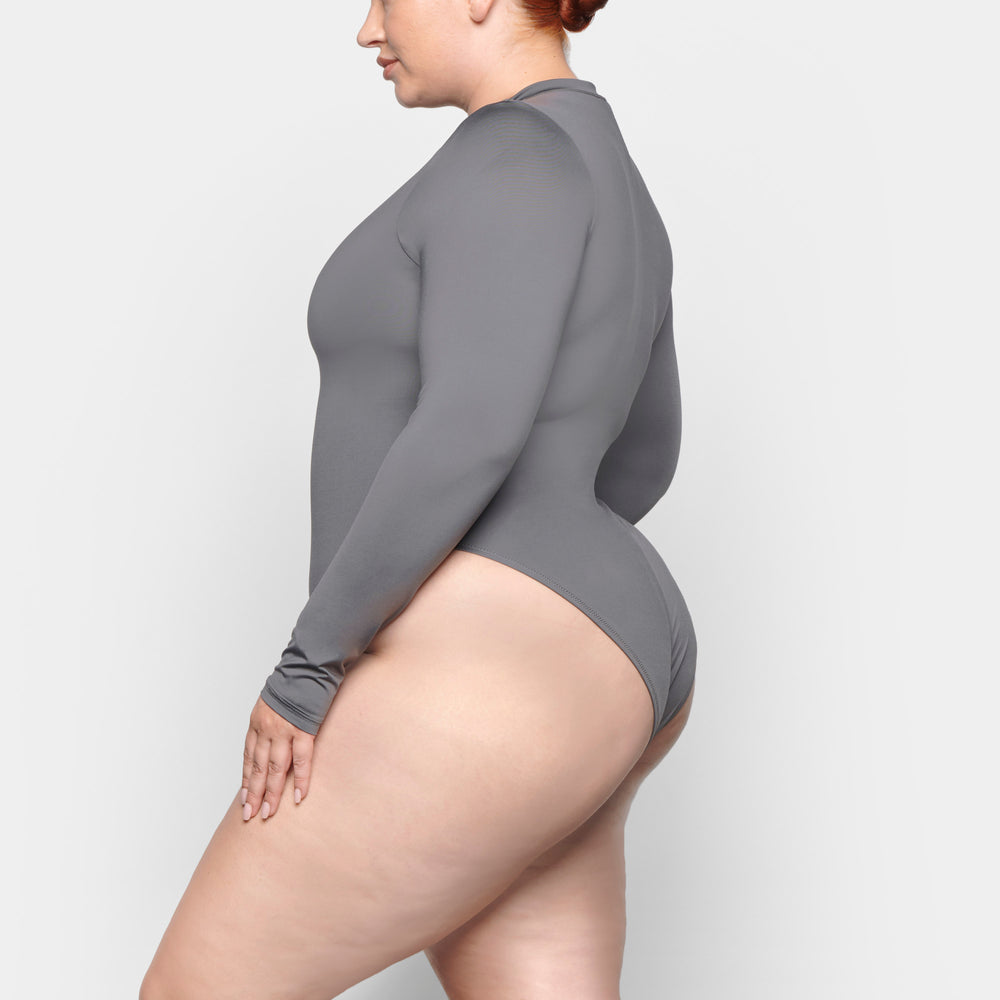 Skims SWIM ZIP FRONT LONG SLEEVE One Piece Tmavo Siva | WVXS-54891