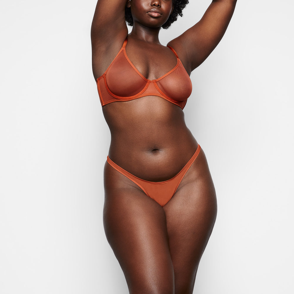 Skims ULTRA FINE MESH MICRO DIPPED Thong Hnede | BCLO-83069