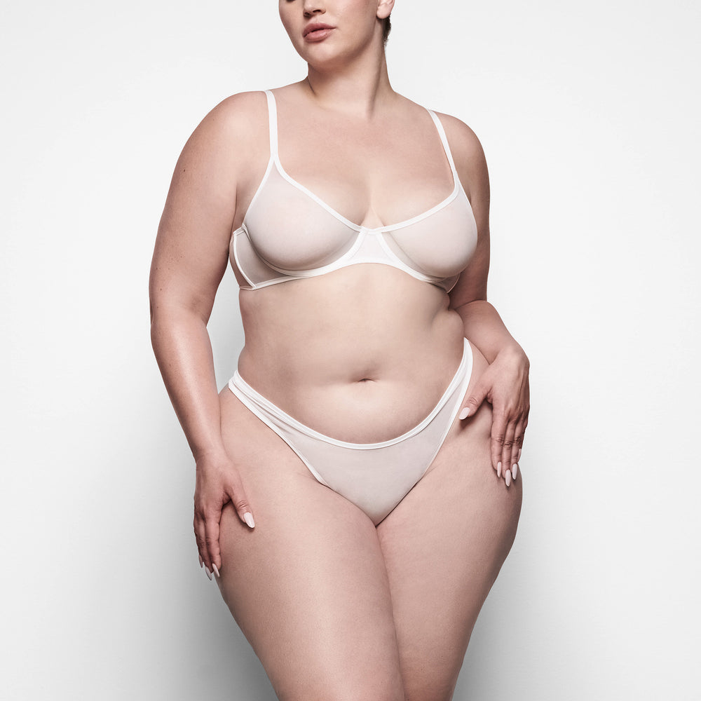 Skims ULTRA FINE MESH SCOOP Underwire Bra Biele | FJVK-57201