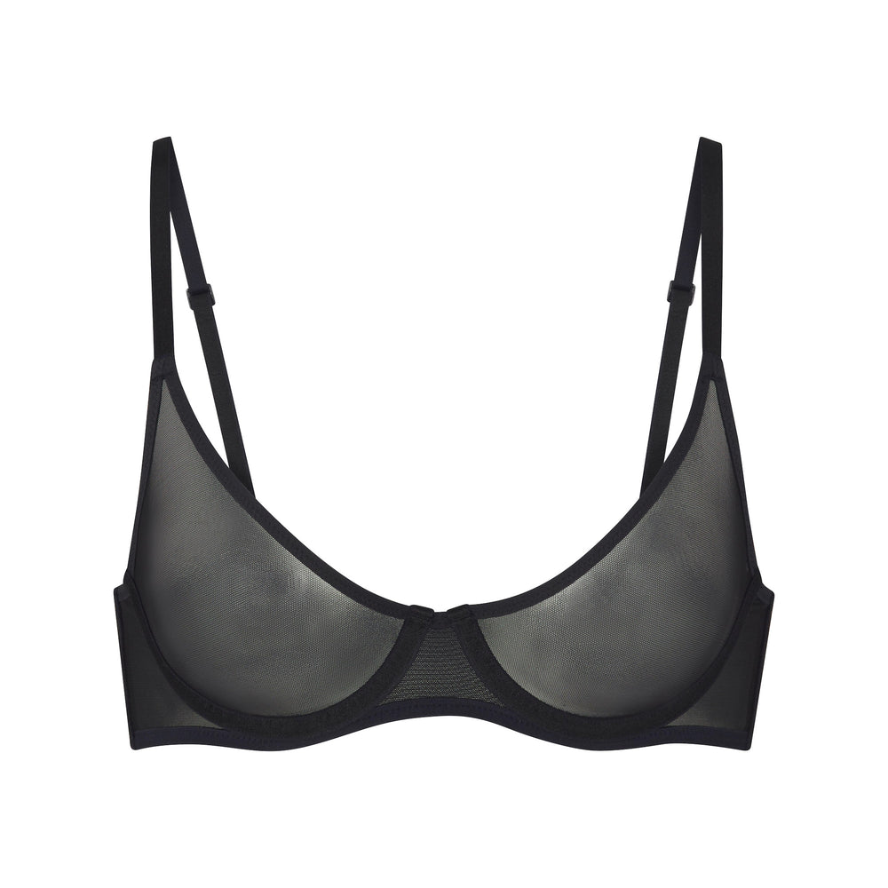 Skims ULTRA FINE MESH SCOOP Underwire Bra Čierne | WMZH-31748