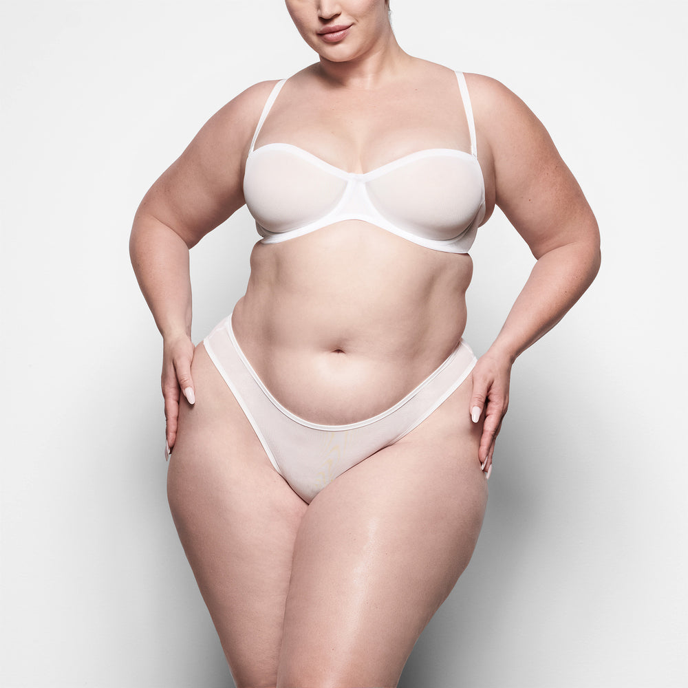 Skims ULTRA FINE MESH Strapless Bra Biele | VHML-89245