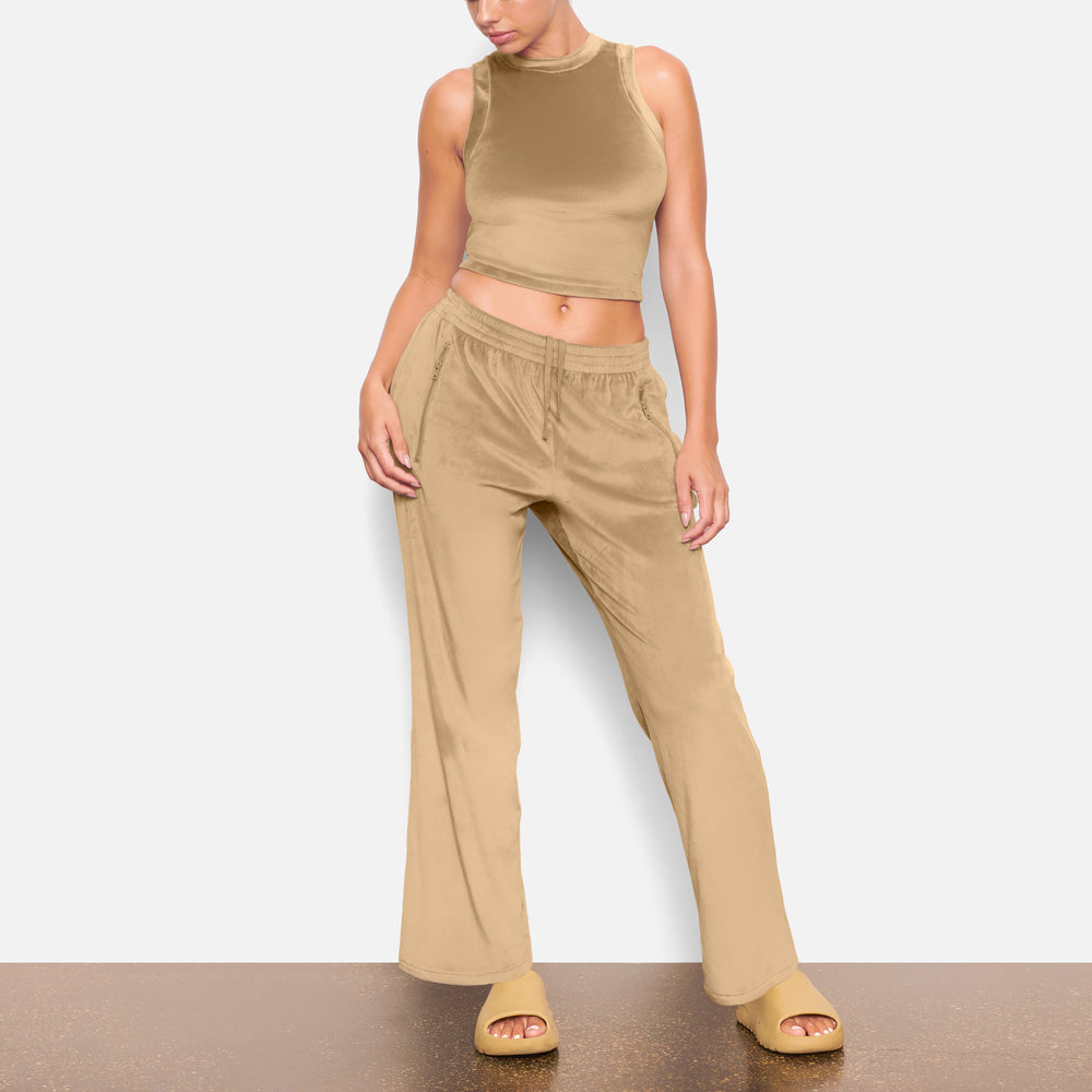 Skims VELOUR CREW NECK Tank Zlate | DQKN-36180