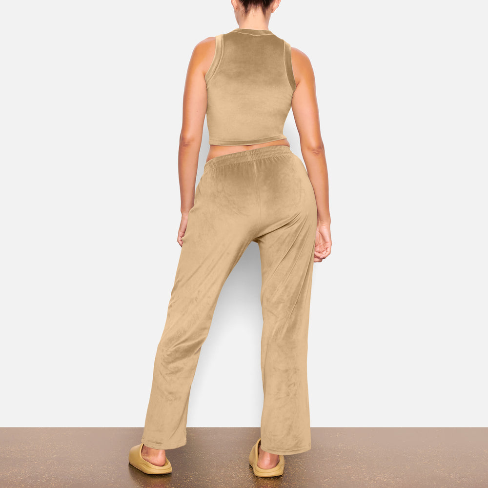 Skims VELOUR CREW NECK Tank Zlate | DQKN-36180