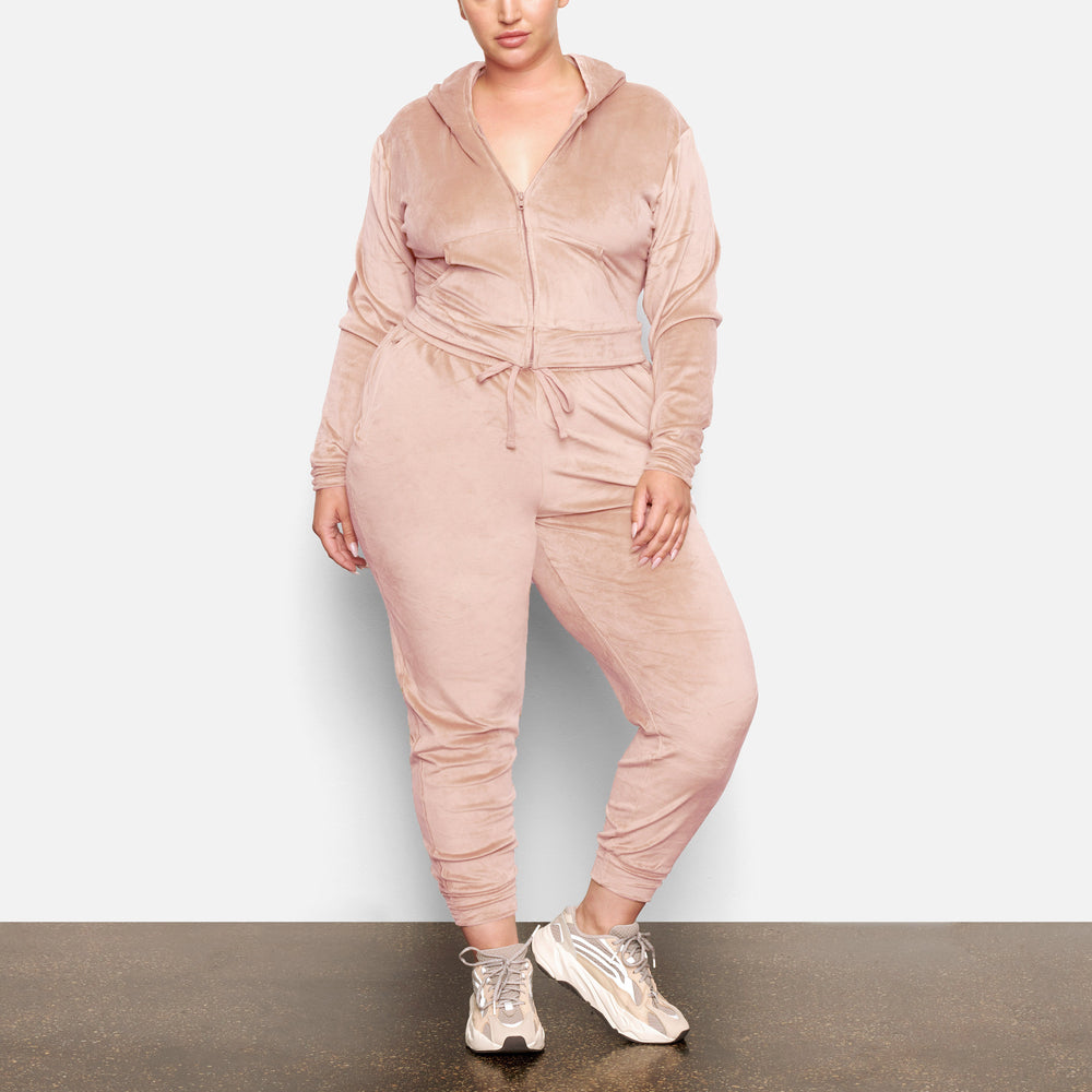 Skims VELOUR Mikina s Kapucnou Svetlo Ruzove | IZYC-39521
