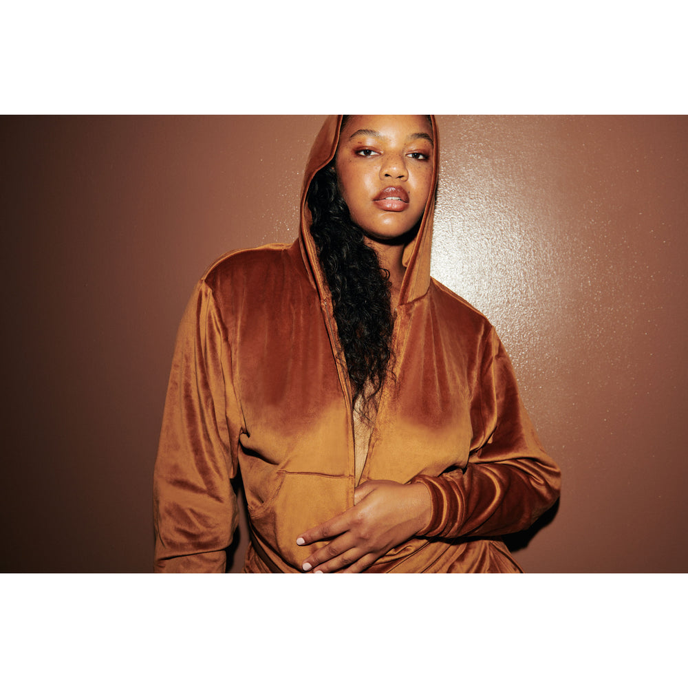 Skims VELOUR Mikina s Kapucnou Zlate | NMBH-79568