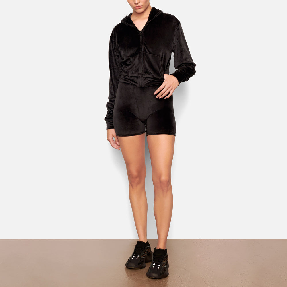Skims VELOUR Mikina s Kapucnou Čierne | COVY-95327