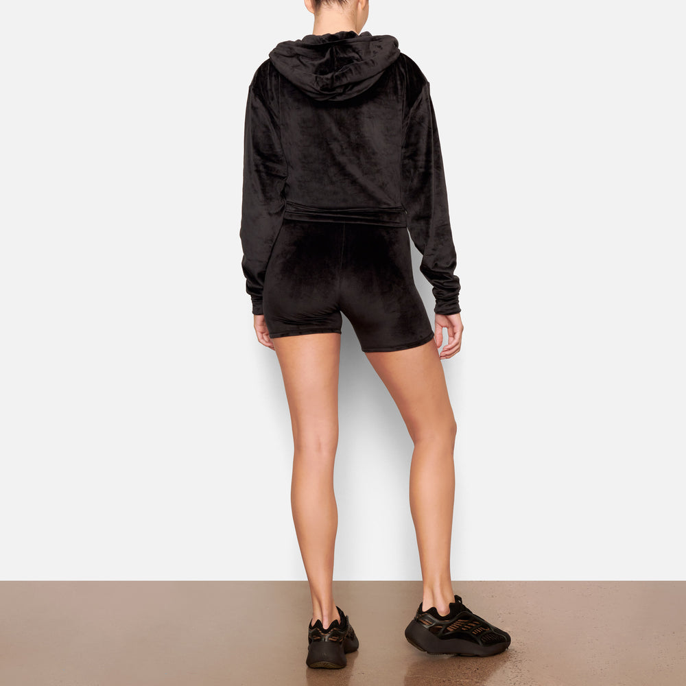 Skims VELOUR Mikina s Kapucnou Čierne | COVY-95327