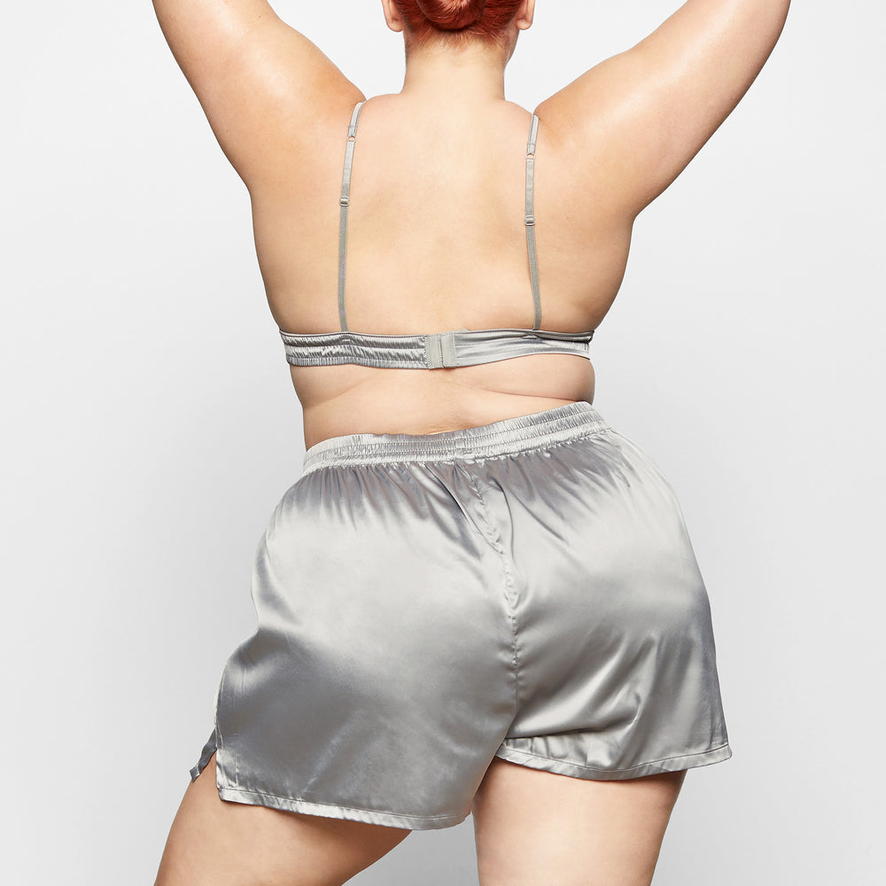 Skims WOVEN SHINE Boxer Shorts Svetlo Siva | ZMLQ-97054