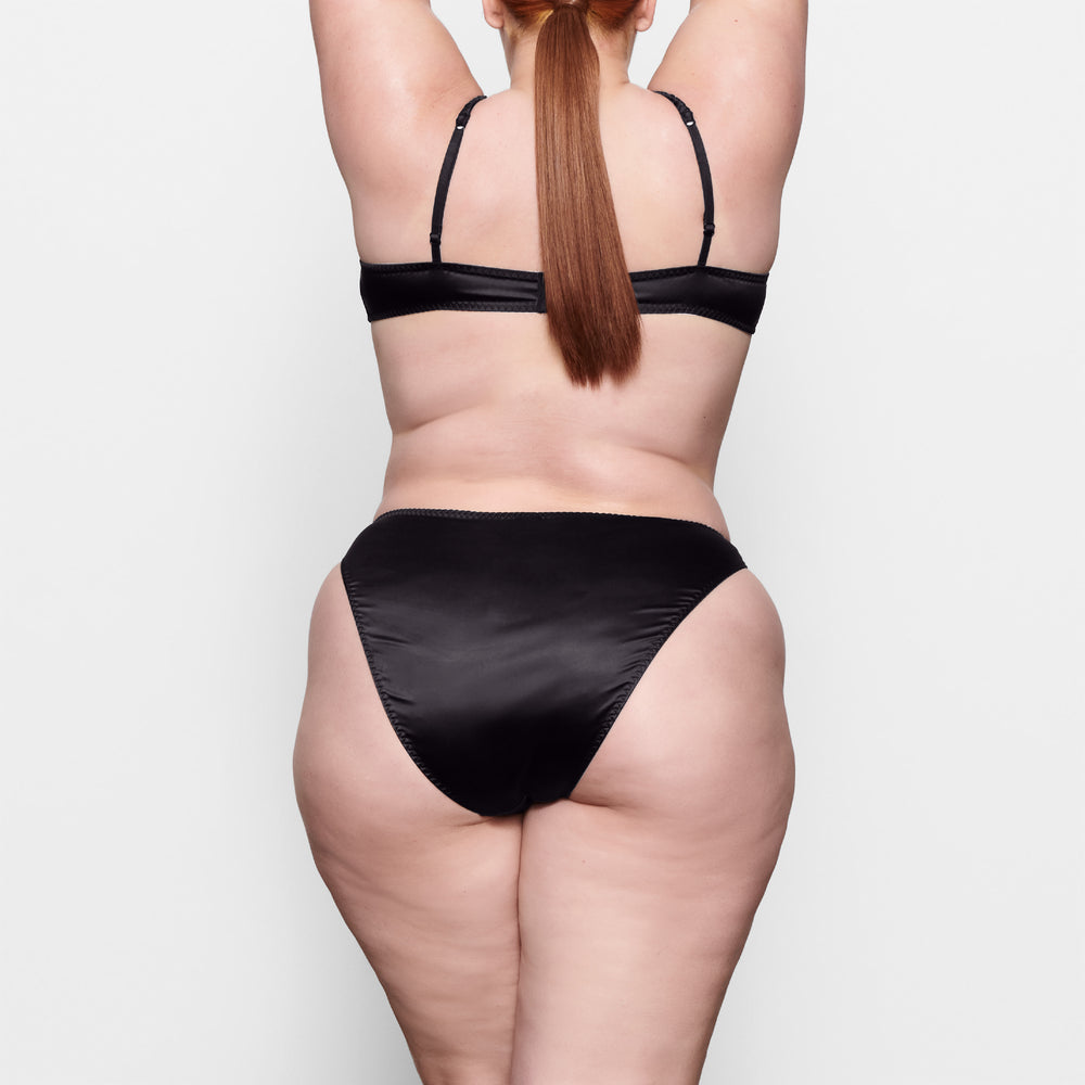 Skims WOVEN SHINE SCRUNCHIE SCOOP Bralette Čierne | LHUZ-13042