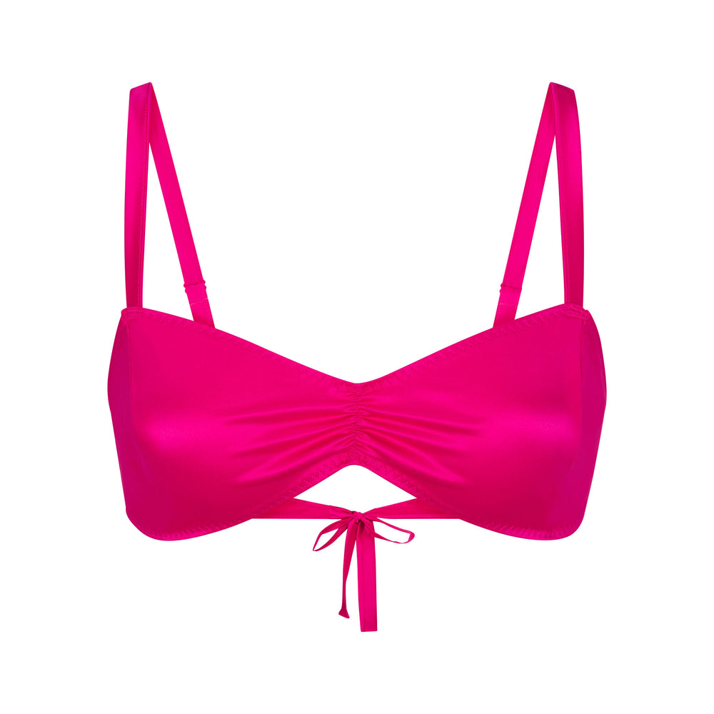 Skims WOVEN SHINE TIE BACK Bralette Ruzove | WJSF-31789