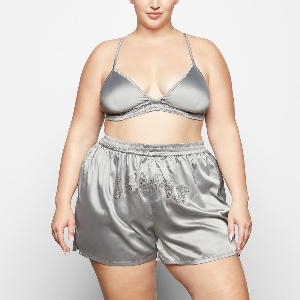 Skims WOVEN SHINE TRIANGLE Bralette Svetlo Siva | KQIY-15694