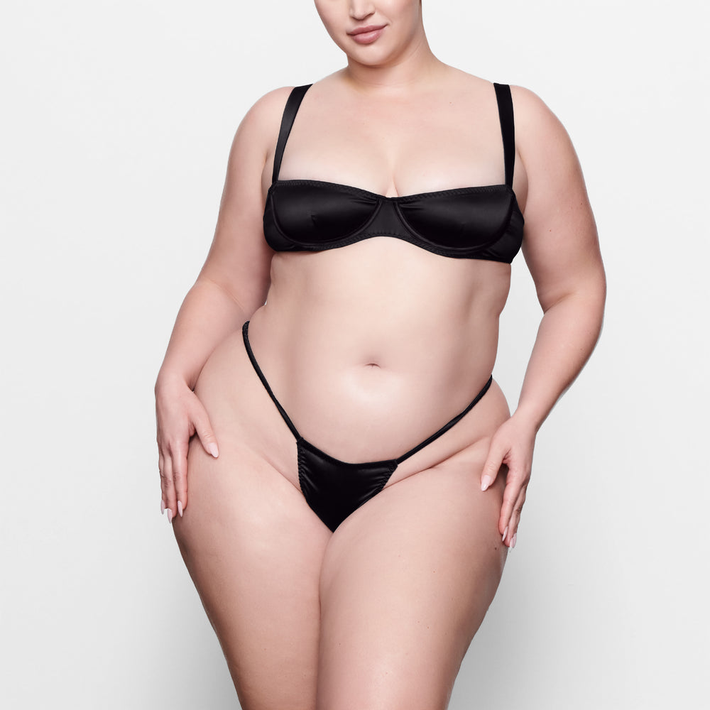 Skims WOVEN SHINE Underwire Bra Čierne | EQGK-92183