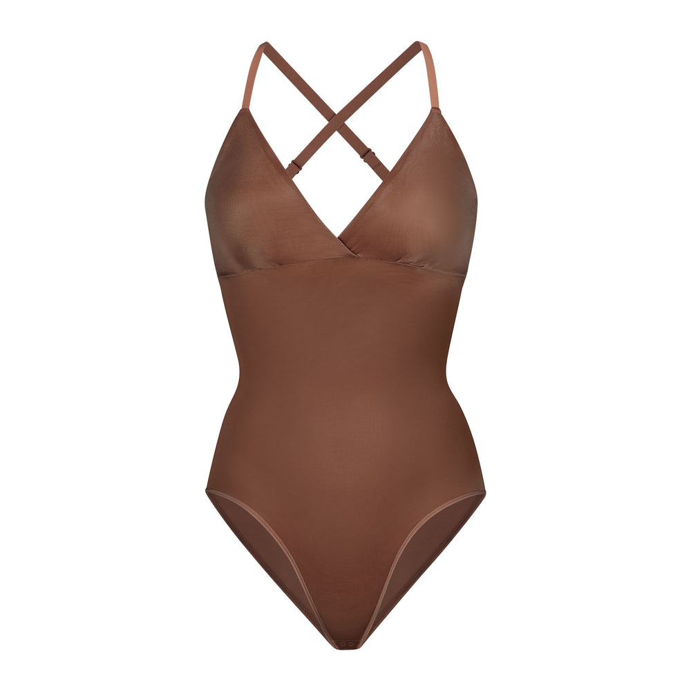 Skims BARELY THERE BODYSUIT BRIEF W/ SNAPS Bodysuit Hnede | YAFH-98152