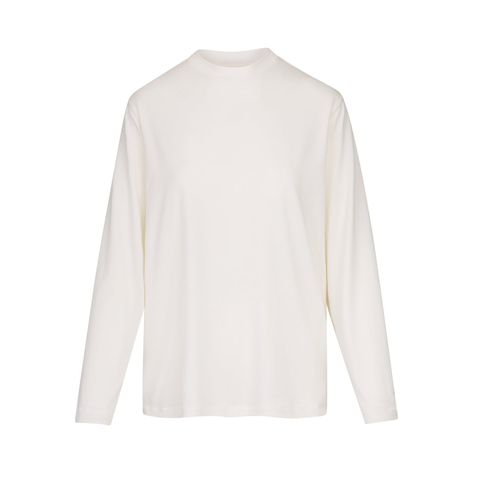 Skims BOYFRIEND LONG SLEEVE T-shirt Biele | RYMP-81203