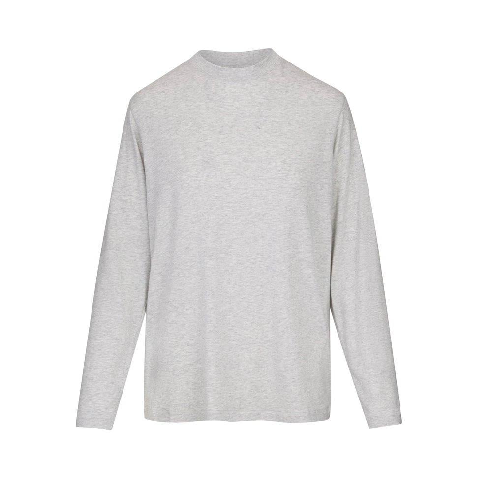Skims BOYFRIEND LONG SLEEVE T-shirt Svetlo Siva | EGBQ-17428
