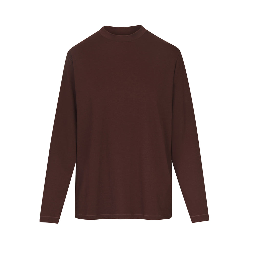 Skims BOYFRIEND LONG SLEEVE T-shirt Čokoláda | MCFJ-73285