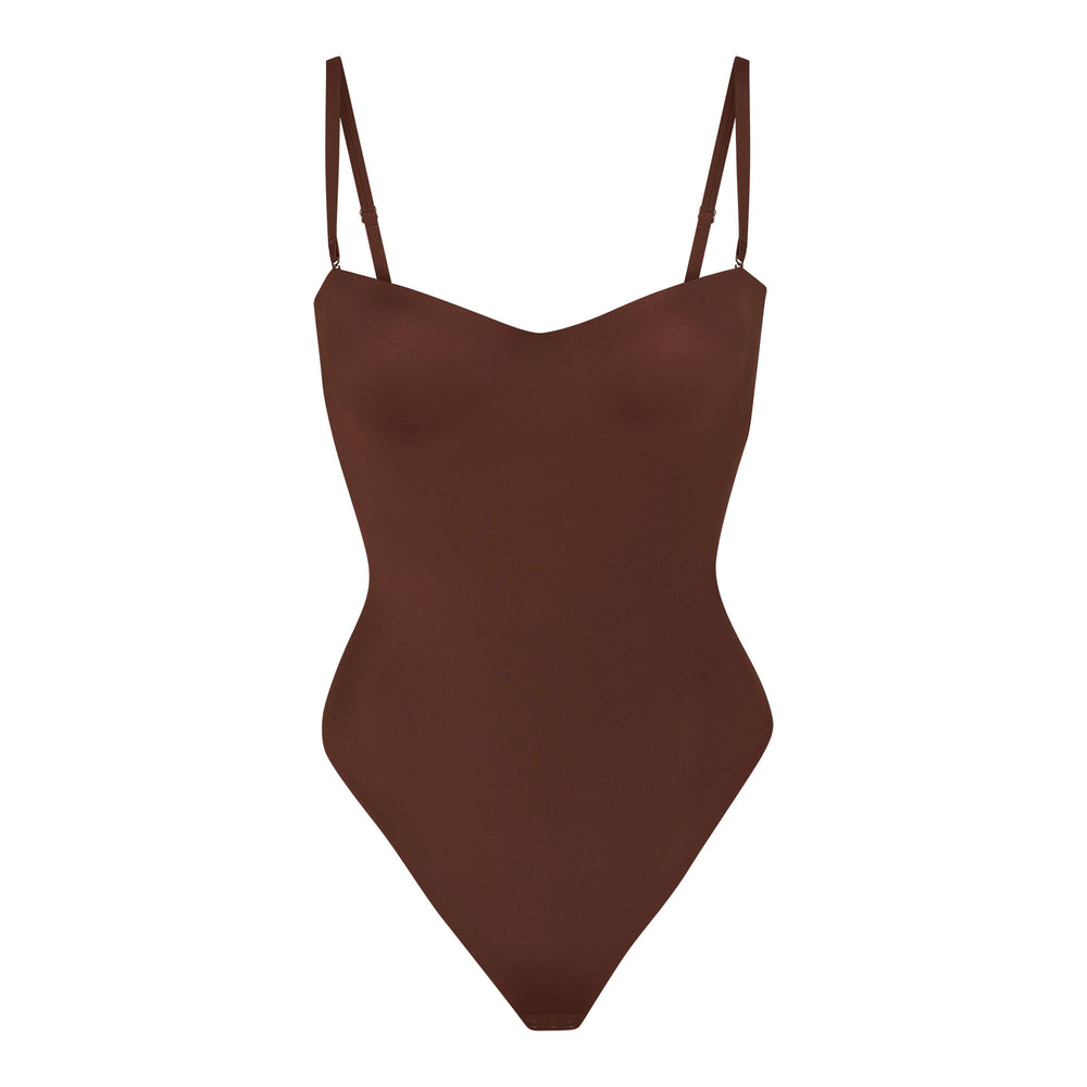 Skims CONTOUR LIFT STRAIGHT NECK Bodysuit Čokoláda | FNQS-18750