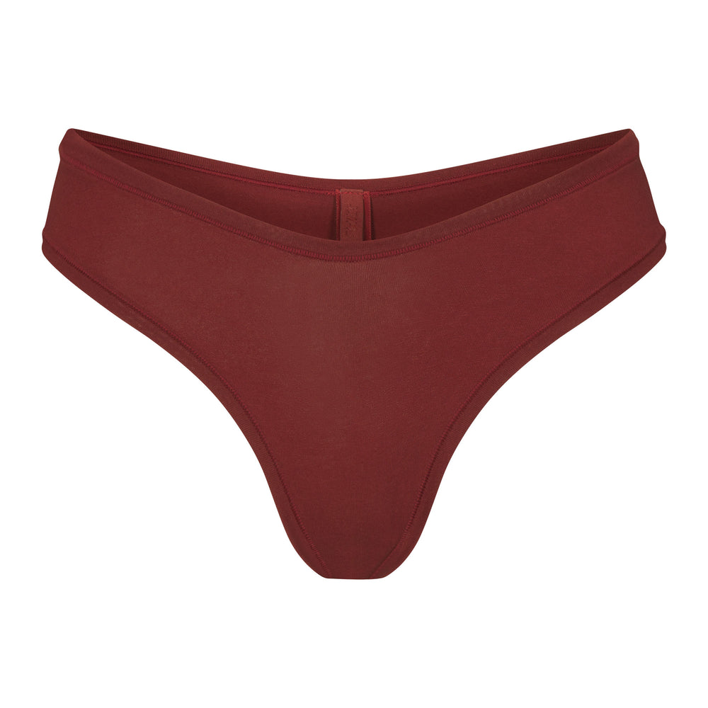 Skims COTTON JERSEY DIPPED Thong Tmavo Červené | HLEC-62154