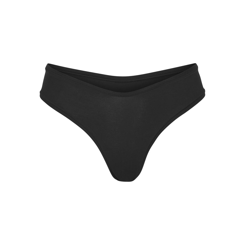 Skims COTTON JERSEY DIPPED Thong Čierne | NKFH-05697