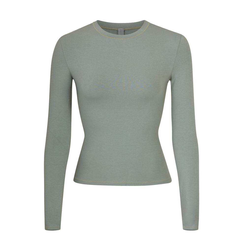 Skims COTTON JERSEY LONG SLEEVE T-shirt Modre | BPAM-52670
