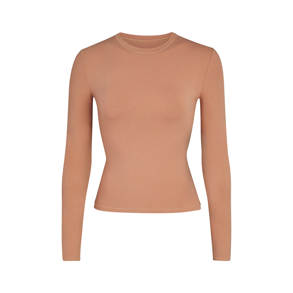 Skims COTTON JERSEY LONG SLEEVE T-shirt Marhule | PDVA-90457